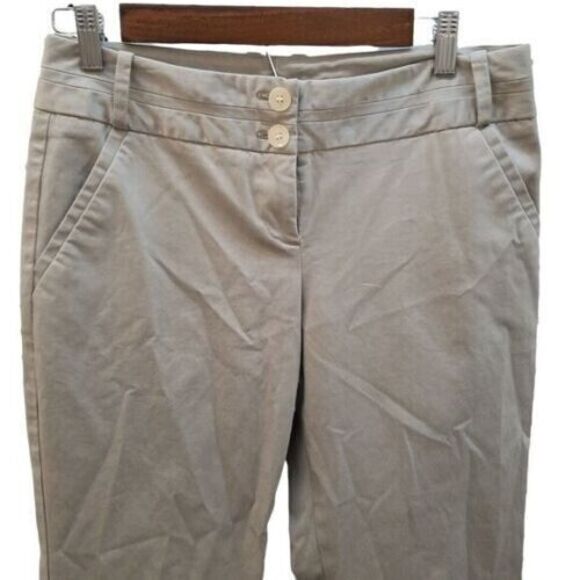 Larry Levine Womens Size 6 Tan  Solid Wide Leg Khaki Pants - Picture 8 of 9